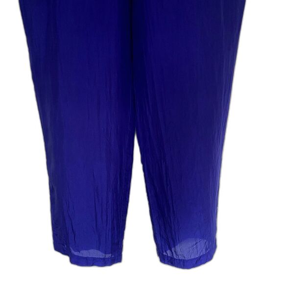 Vintage Carole Little Sport 100% Silk Pull On Pants Indigo Purple Size Large - Picture 4 of 7